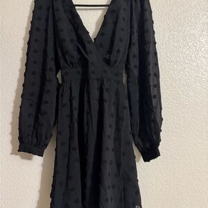 Lulu's Black Embellished Bishop Sleeve Sundress
